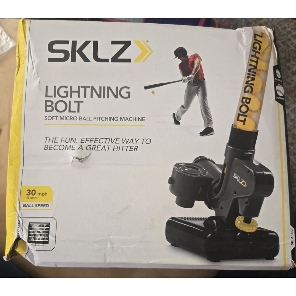 SKLZ Lighting Bolt Automatic Soft Micro Ball Pitching/Batting Practice Machine